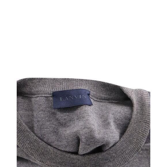 Lanvin Sweater with Epaulettes in Grey Merino Wool